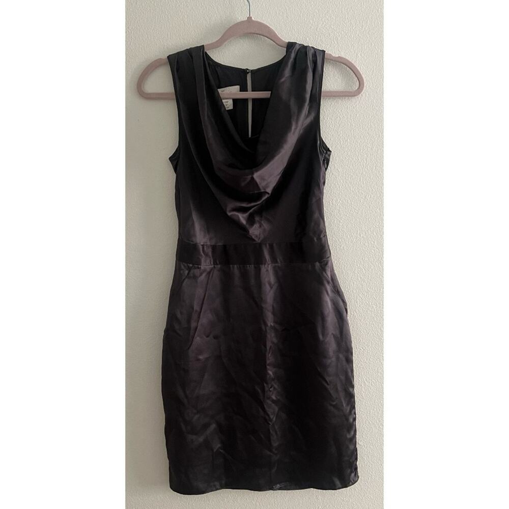 By Malene Birger Black Silk Cowl Neck Dress